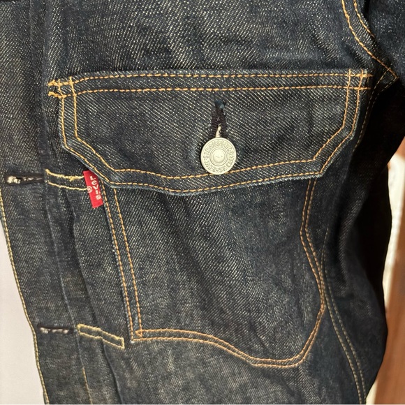 LEVIS x ORIGINAL FAKE sz S 38 Blue Denim Jacket Jeans XX Print Chomper Kaws - Picture 2 of 14